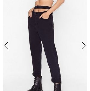 Sold out Double waist strap 5 pocket mom jeans